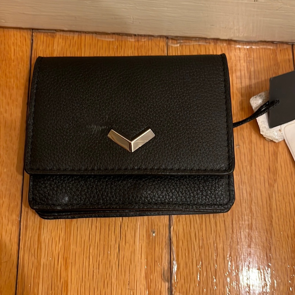 Botkier Soho leather Mini Wallet in Black and Silver.New with tag.